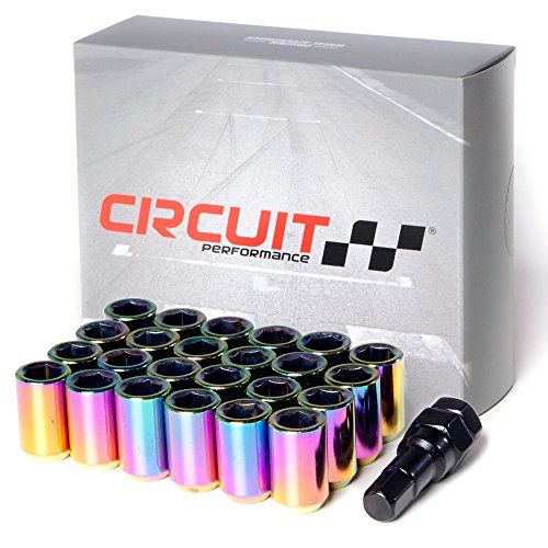 Circuit Performance Tuner Key Acorn Lug Nuts Neo-Chrome 12X1.25 Forged Steel (24Pc + Tool) #TOP16