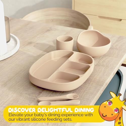 Baby Essentials by Muqee Peeko with BLW Supplies and Kids Feeding Sets - Food Grade Silicone (6 Piece Set) 5