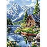 MAXBYE 5D Peinture Diamant Painting Kit, Paysage Bord de Lac Complet Diamond...