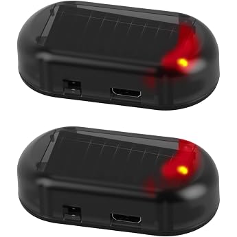 Pack of 2 Car Alarm System Red Anti-Theft Flashing Lights Car Alarm