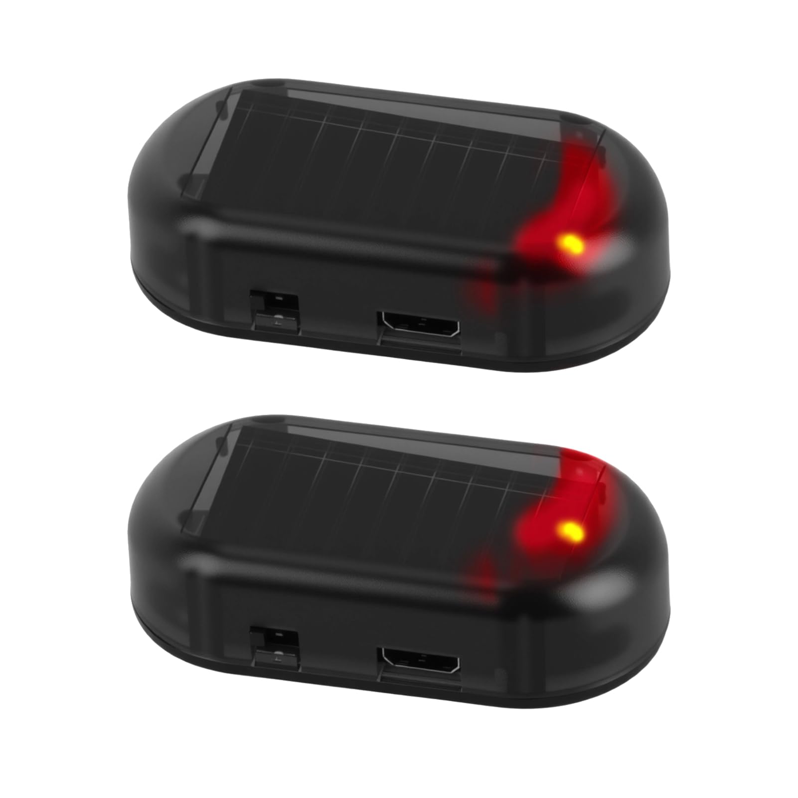 2pcs LED Light Anti-theft Car, Solar Alarm Car Alarm Anti Vandalism Flashing Night Automatic Anti-theft Simulated Car