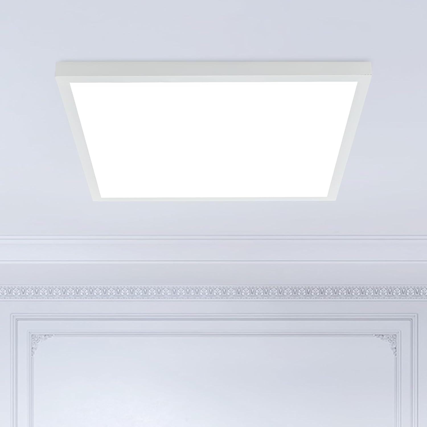 2x2 FT LED Flat Panel Light Surface Mount Dimmable & 3000K/4000K/5000K in one - 40W 24x24 inch Backlit Flush Mount Ceiling Fixture, Bright 4400LM, 100-277V, ETL Listed, 4-Pack