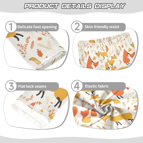 Safari Animals Fox Kids Girl's Active Leggings Stretchy Full Length Sweatpants Gym3