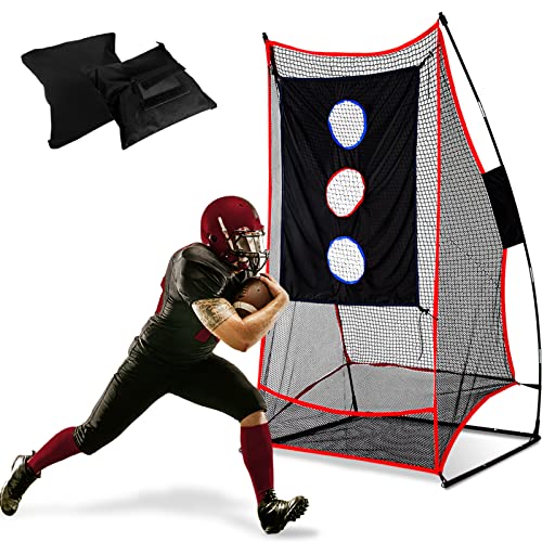 Doubleriver Football Kicking Net for Field Goals & Quarterback &ndash; 3X6FT with Throwing Target...