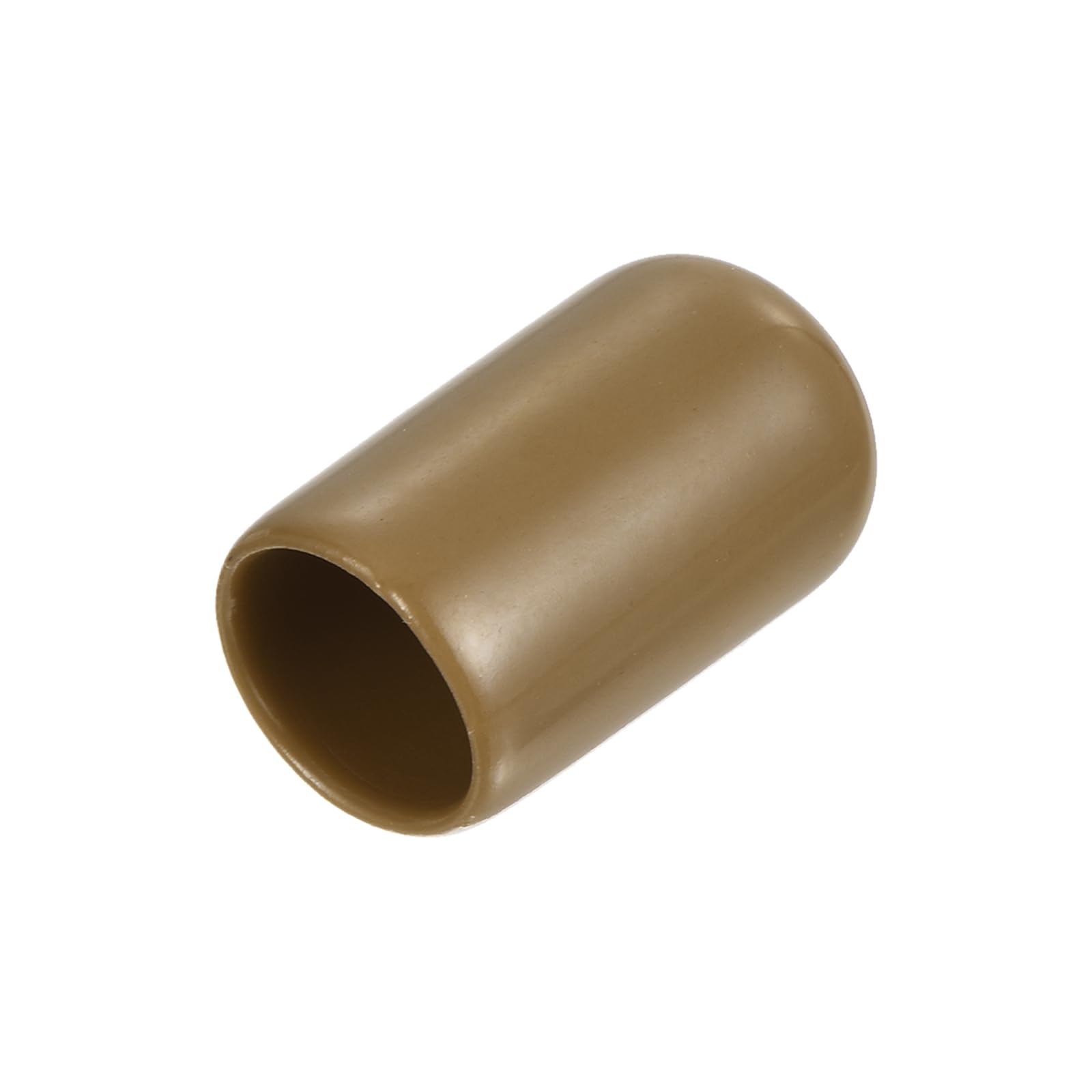 uxcell 20pcs Rubber End Caps 10.5mm ID Vinyl PVC Round Tube Bolt Cap Cover Screw Thread Protectors Light Brown