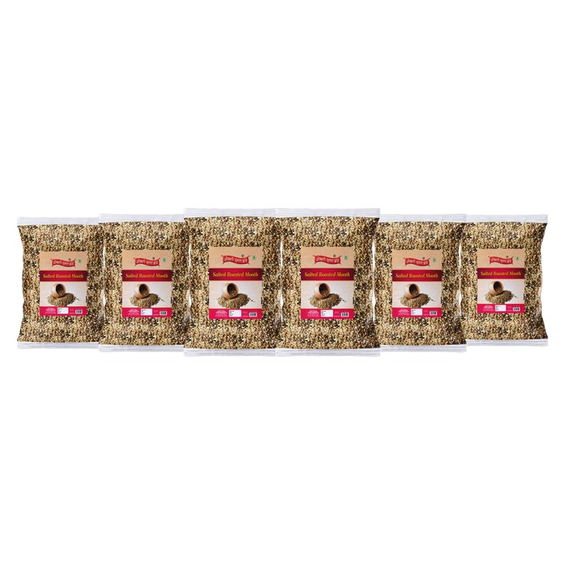 Image of OKHLI MUSAL BRAND Vigna aconitifolia | Marwar Roasted Salted Moth /Mooth /Matki Bean Namkeen Snack | Mat bean | Moth bean | Matki Dew Bean Tasty Yummy Snack Healthy Snack High in Protein-1Kg*6Pack