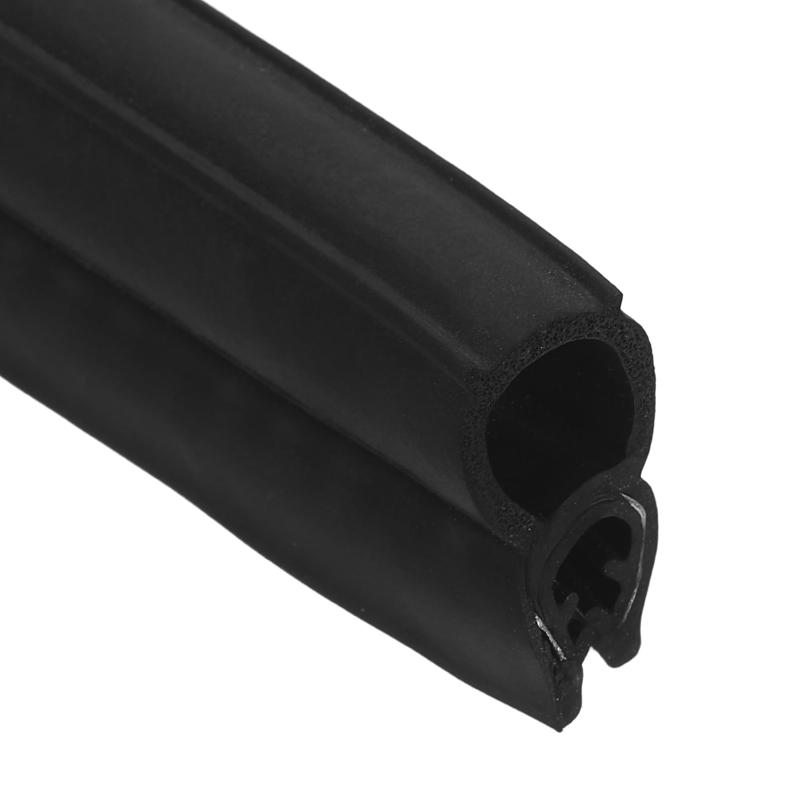 PATIKIL Automotive Door Weather Stripping, 6.5FT EPDM Car Door Rubber Edge Trim Seal Strip Gasket with Top Bulb for Electrical Cabinet Cars Boat RVs Truck (Black, 13mm W x 25mm H)