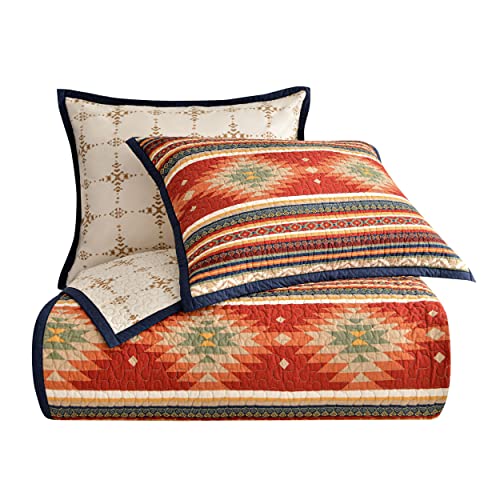 HiEnd-Accents-Del-Sol-3-Piece-Quilt-Set-with-Pillow-Shams-Super-King-Size-Cotton-Lightweight-Reversible-Luxury-Bedding-Set-Aztec-Southwestern-Farmhouse-Style-Bed-Cover-1-Quilt-and-2-Pillowcases HiEnd-Accents-Del-Sol-3-Piece-Quilt-Set-with-Pillow-Shams-Super-King-Size-Cotton-Lightweight-Reversible-Luxury-Bedding-Set-Aztec-Southwestern-Farmhouse-Style-Bed-Cover-1-Quilt-and-2-Pillowcases