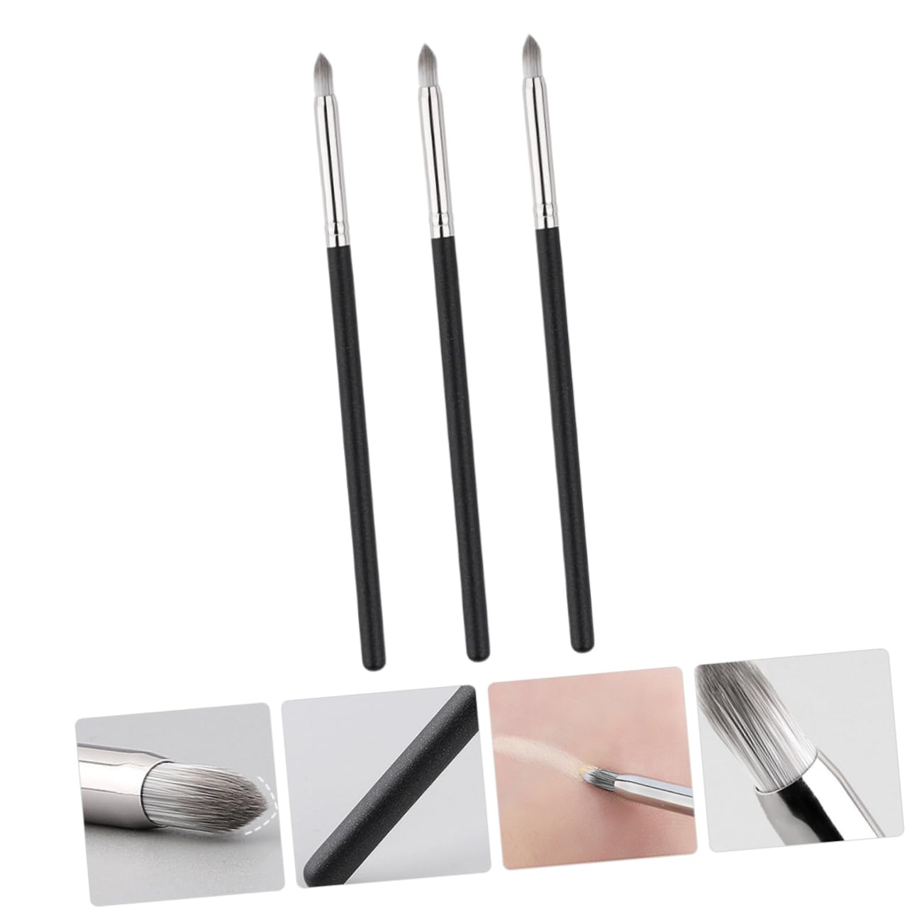 3Pcs Concealer Brush Portable Makeup Brushes for Loose Powder Flat Supple Design Skin Friendly Material for Daily Use Professional Makeup Application