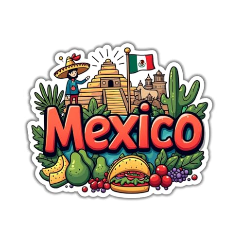 Image of Zesta Wooden Fridge Magnets Set | Refrigerator Decor Magnets for Kitchen | India Souvenir Fridge Magnet Collection | Wooden Magnet for Fridge Door Decoration (Mexico)