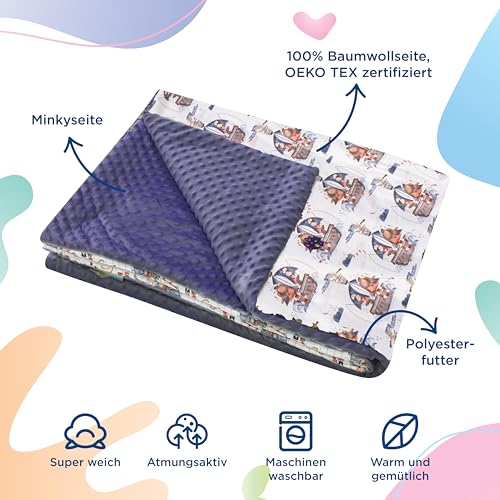 Babydecke - Kinderbettdecke - Baby Bettdecke Aus Weicher Oeko-tex Baumwolle - 75x100 - Kuscheldecke Kinder - Geburtsgeschenk Junge Mädchen… – Ansicht 2