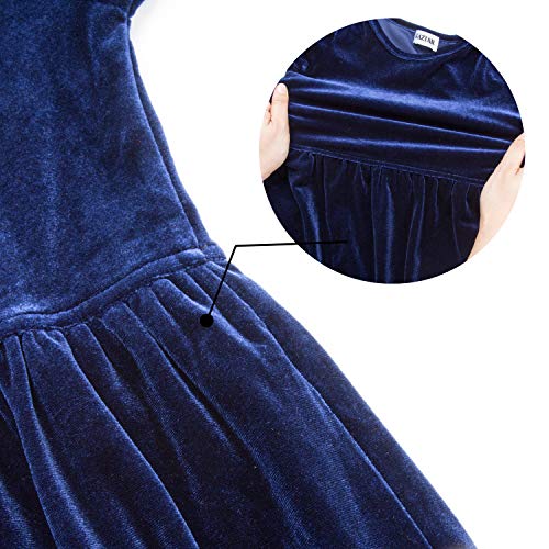 Girls Maxi Velvet Dress with Pockets Long Sleeve Casual Dress Party Dress for Evening Gown Christmas Wedding Holiday4