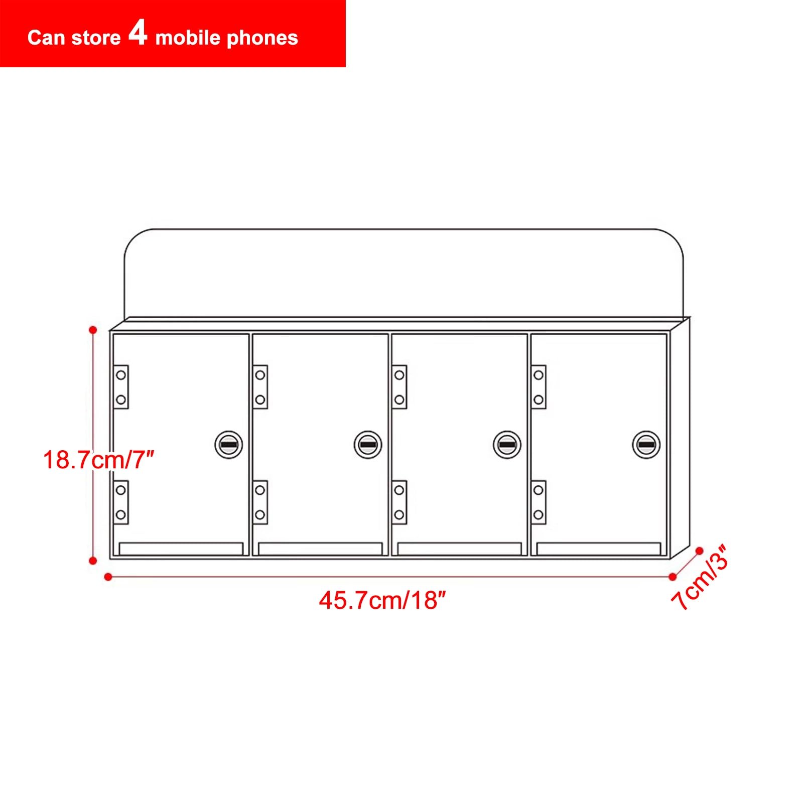 Casier de Rangement pour téléphone Portable, Casier de Rangement en Acrylique pour téléphone Portable pour employés, Bureau(4)