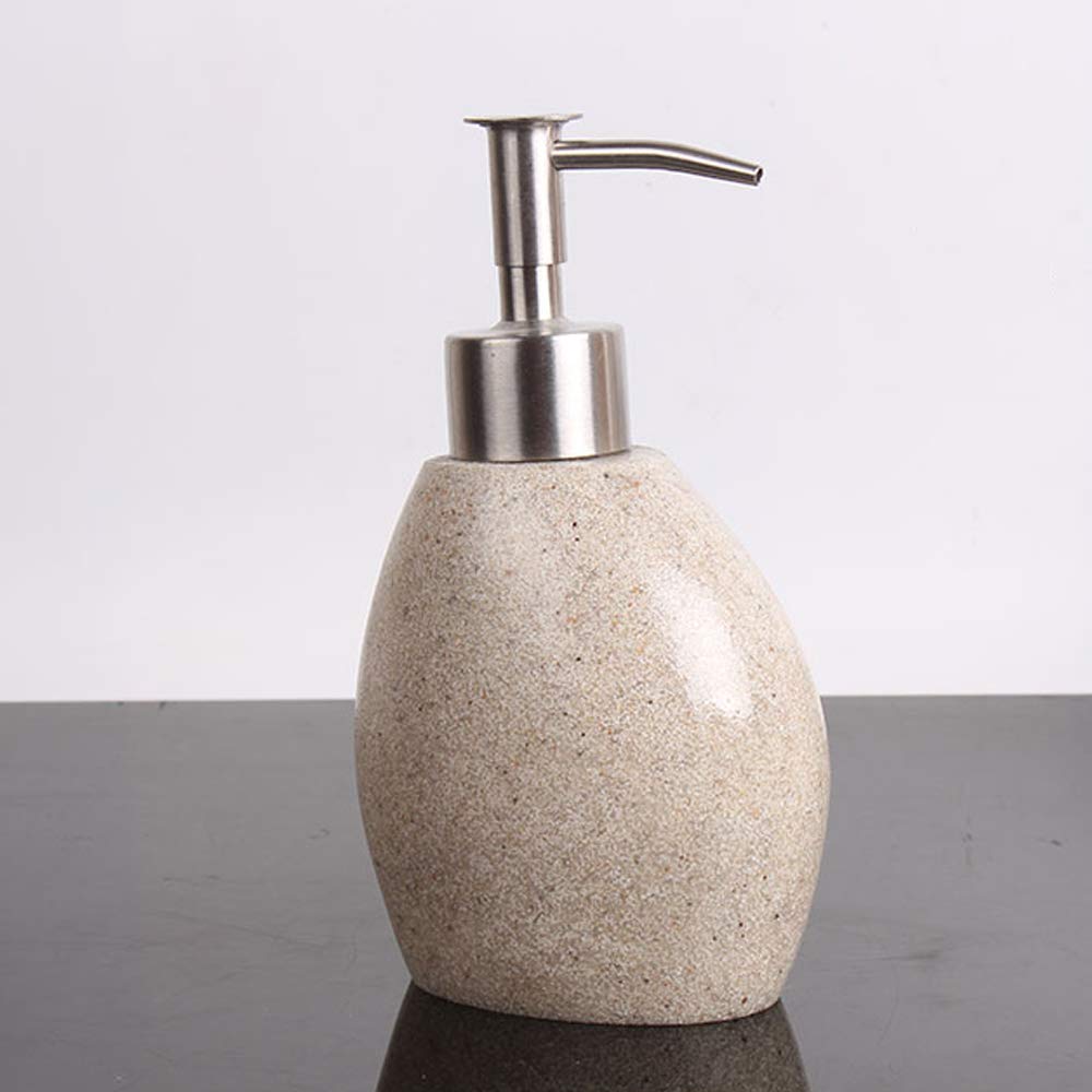 Estilo Moderno Juego de Accesorios de Baño de Resina Conjunto de Baño con Porta Cepillo de Dientes, 2 Tazas, Dispensador de Jabón Líquido, Jabonera, Creatividad de Arenisca,With right angle tray