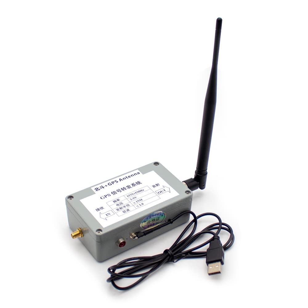Toplionace Kit Completo di Trasferimento Amplificatore di Segnale Ripetitore di Segnale GPS per Interni L1 BD2 con Antenna Ricevente a Fungo da 15M