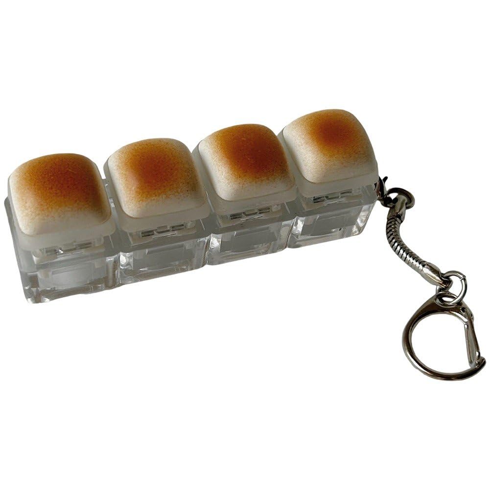 Caramel Bread Keychain Keyring It Fidget Toys Bread Stress Toy Keyboard Fidget Toy Mini Keychain Sensory Toys to Decompression Gift