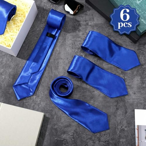 Image of Syhood 6 /12 /24 Pcs Men Ties Set Solid Satin Pure Color Business Formal Necktie Tie 57 inch for Men Occasion Wedding
