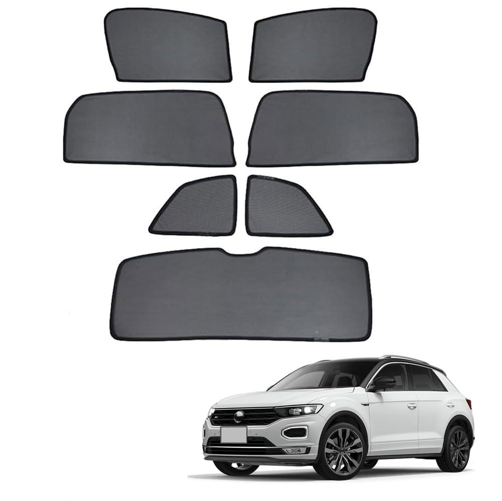 Tendine Parasole Auto Bambini Tenda Parasole Per T-ROC 2017-2022 Protezione UV e Privacy Tende Magnetica Finestrini Laterali Posteriore Accessori,7pcs