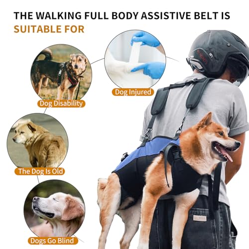 PETCUTE Hunde-Tragegeschirr,Hundegeschirr-Rucksack für große Hundes,Ganzkörpergeschirr mit Griff,Verstellbarer Hunderucksack Für Alte, Gelenkverletzungen, Arthritis-Hunde,Passend Für 7.5 Bis 15 Kg
