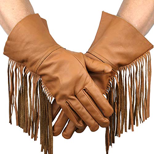 MEN'S WESTERN FRINGE Leather GAUNTLETS2