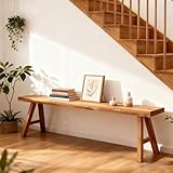 CANYIHB Front Entryway Bench Indoor Hallway Bedroom End of Bed Farm House Rustic Dining Table Vintage Narrow Noodle Bench Solid Wood (L 31.5″x10.2″W x 17.7″H)