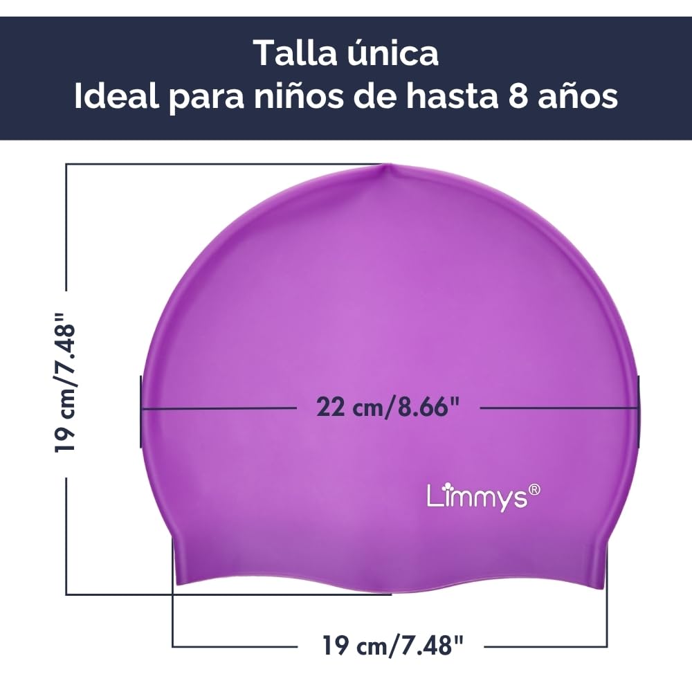 Limmys Gorro de Silicona para Niños Suave Elástico Antideslizante Flexible Protección de Oídos Sin Látex
