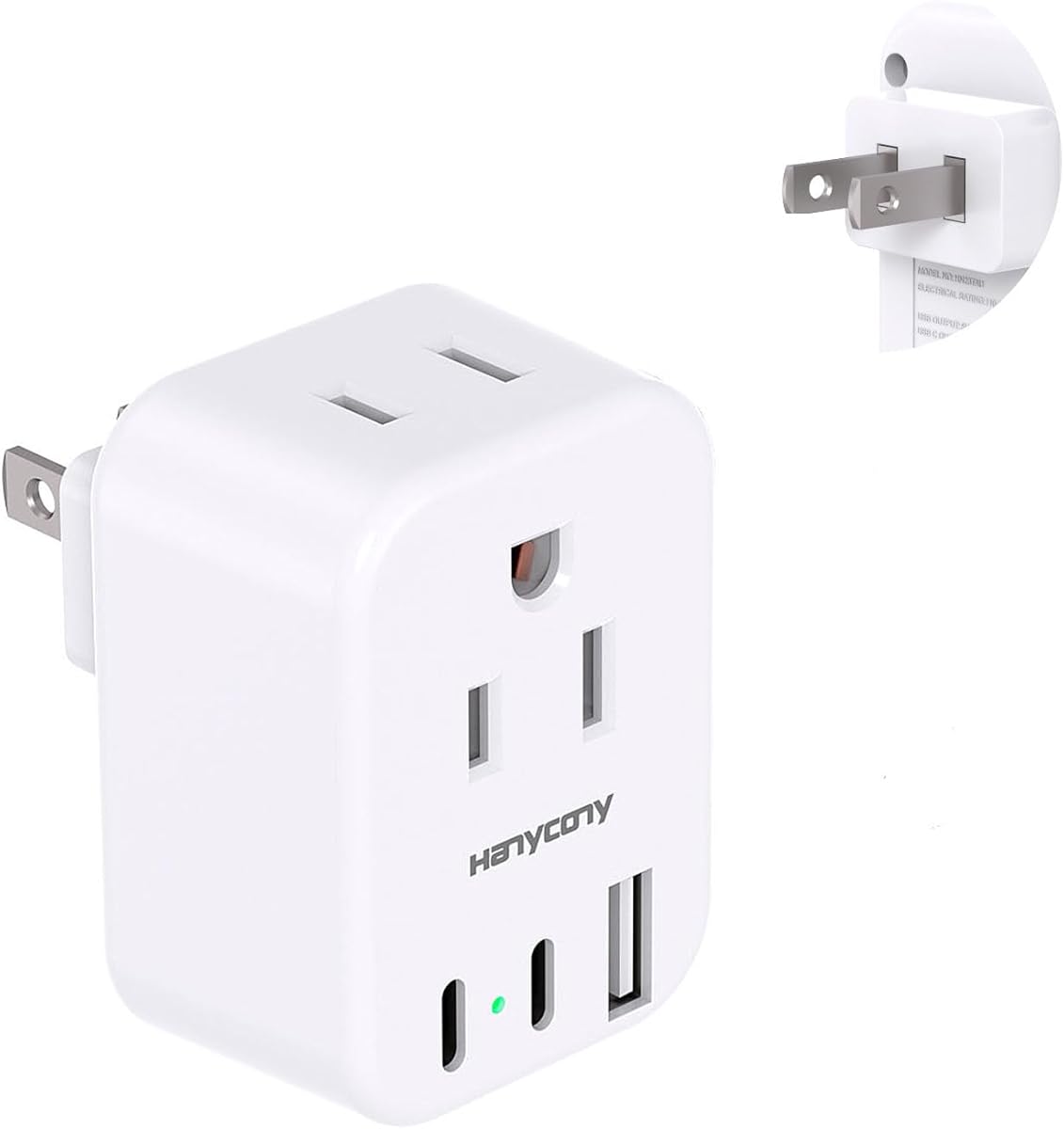 HANYCONY US to Japan Plug Adapter, Japan Power Travel Adpter with 2 Outlets 3 USB Ports(2 USB C), Type A Plug Adapter for Amercian USA to Japanese China Canada Mexico Philippines Peru