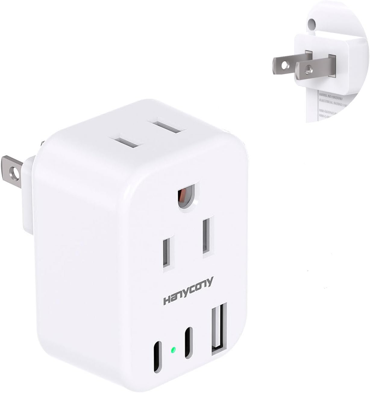 HANYCONY US to Japan Plug Adapter, Japan Power Travel Adpter with 2 Outlets 3 USB Ports(2 USB C), Type A Plug Adapter for Amercian USA to Japanese China Canada Mexico Philippines Peru