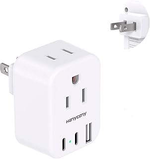 US to Japan Plug Adapter, HANYCONY Japan Power Travel Adpter with 2 Outlets 3 USB Ports(2 USB C), Type A Plug Adapter for Amercian USA to Japanese China Canada Mexico Philippines Peru