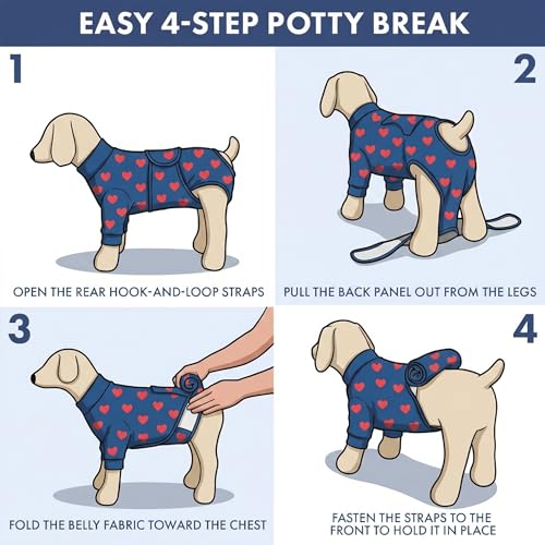 Image of Spark Paws Dog Recovery Suit - Surgical Onesie After Surgery, Male & Female