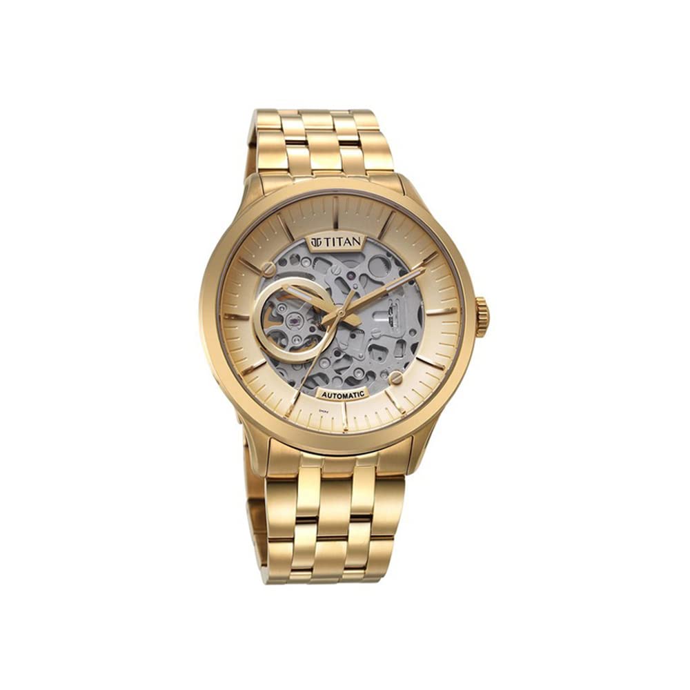 Titan Stainless Steel Analog Gold Dial & Band Mens Watch-90140Ym01 (B0BN7T7X66) Amazon Price History, Amazon Price Tracker