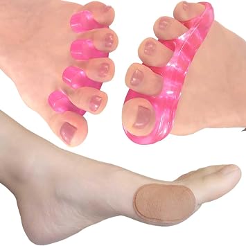 حزمة Chiroplax - زوجان من فواصل إصبع القدم الوردي + 32 بقع الورم مع مركز غير لاصق