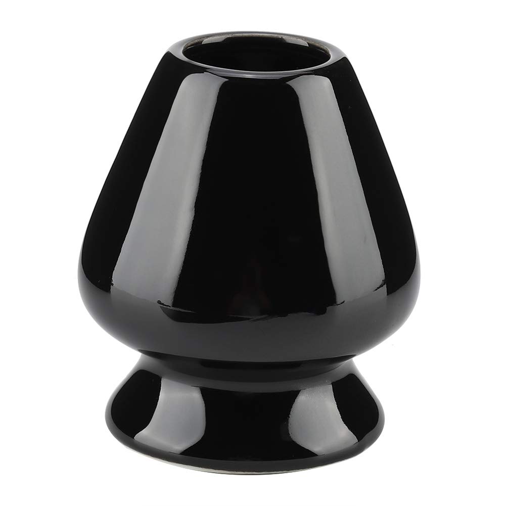 Matcha Whisk Holder, Traditional Japanese Tea Ceramic Matcha Whisk Holder, Handmade Matcha Kit Matcha Whisk Stand(Black)