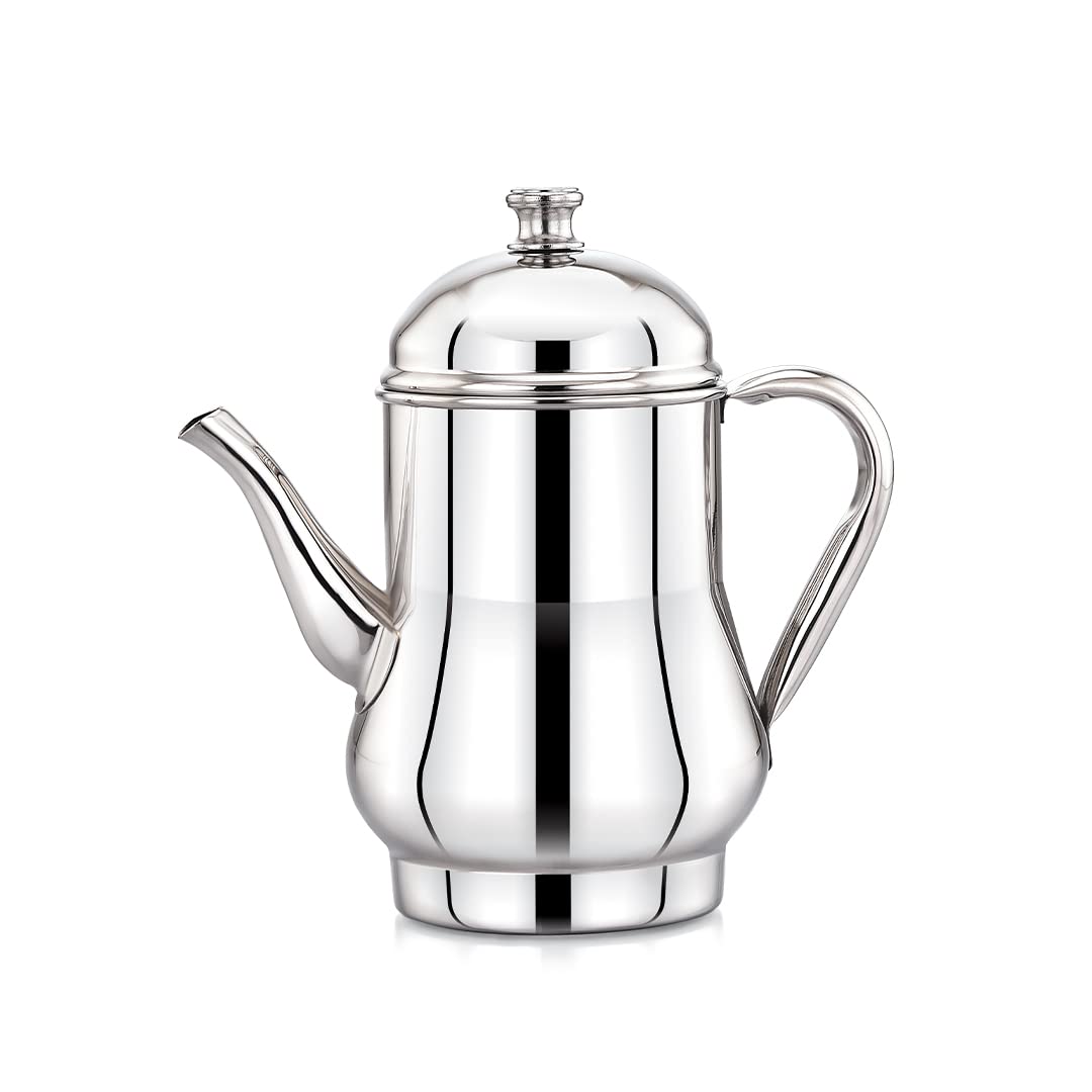 Maxima Elegant Triply Stainless Steel Tea Pot with Lid – Large Capacity Teapot for Even Heat Distribution – Stylish and Durable Design – Ideal for Tea Enthusiasts and Home Cooks-1, 430 ml Maxima Elegant Triply Stainless Steel Tea Pot with Lid – Large Capacity Teapot for Even Heat Distribution – Stylish and Durable Design – Ideal for Tea Enthusiasts and Home Cooks-1, 430 ml