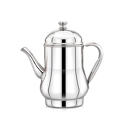 Maxima Elegant Triply Stainless Steel Tea Pot with Lid - Large Capacity Teapot for Even Heat Distribution - Stylish and Durable Design - Ideal for Tea Enthusiasts and Home Cooks-1, 430 ml