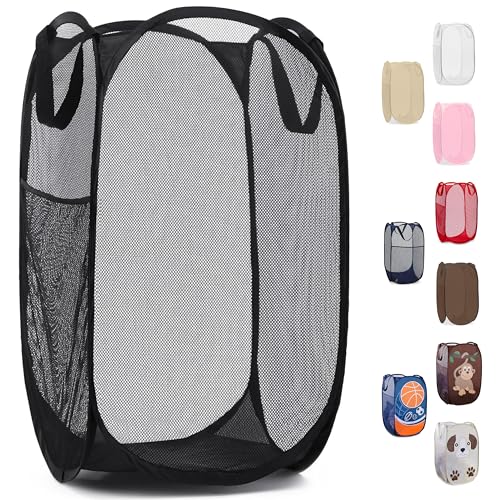 Handy Laundry Collapsible Mesh Pop Up Hamper with Wide...