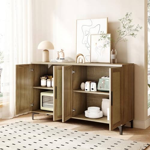Jheumaj BG001 Sideboard Buffet Cabinet With Storage, Rattan Kitchen Storage Cabinet thumb #4
