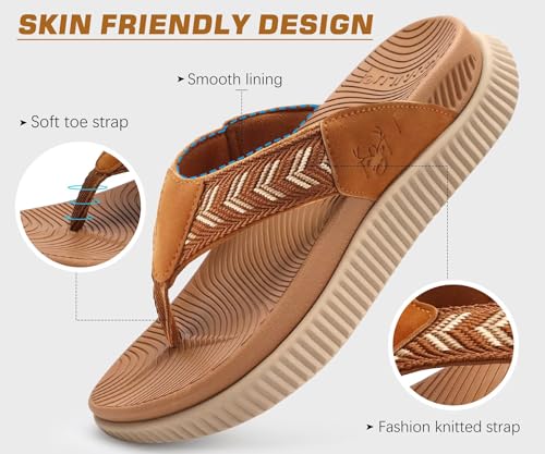 Image of KuaiLu Womens Orthotic Flip Flops with Arch Support Cushion Recovery Sandal | Slip On Yoga Mat Walking Plantar Fasciitis Thong Sandles,Comfortable Summer Ladies Trendy Beach Pool Outdoor Sandalias