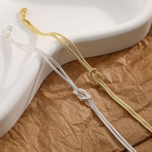 KOHOTA Silver Gold Bracelets for Women Trendy 14K Gold Plated Bracelet for Women Non Tarnish Dainty Stackable Layered Chain Heart Pearl Knot Beaded Bracelets Stack Set Charm Mothers Day Jewelry Gifts3