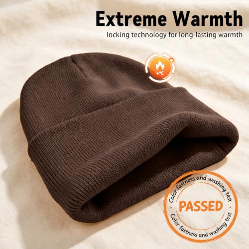 Image of ZOORON Beanie for Women Men Ski Watch Cap Cuffed Plain Skull Knit Hat Soft Fisherman Winter Hat