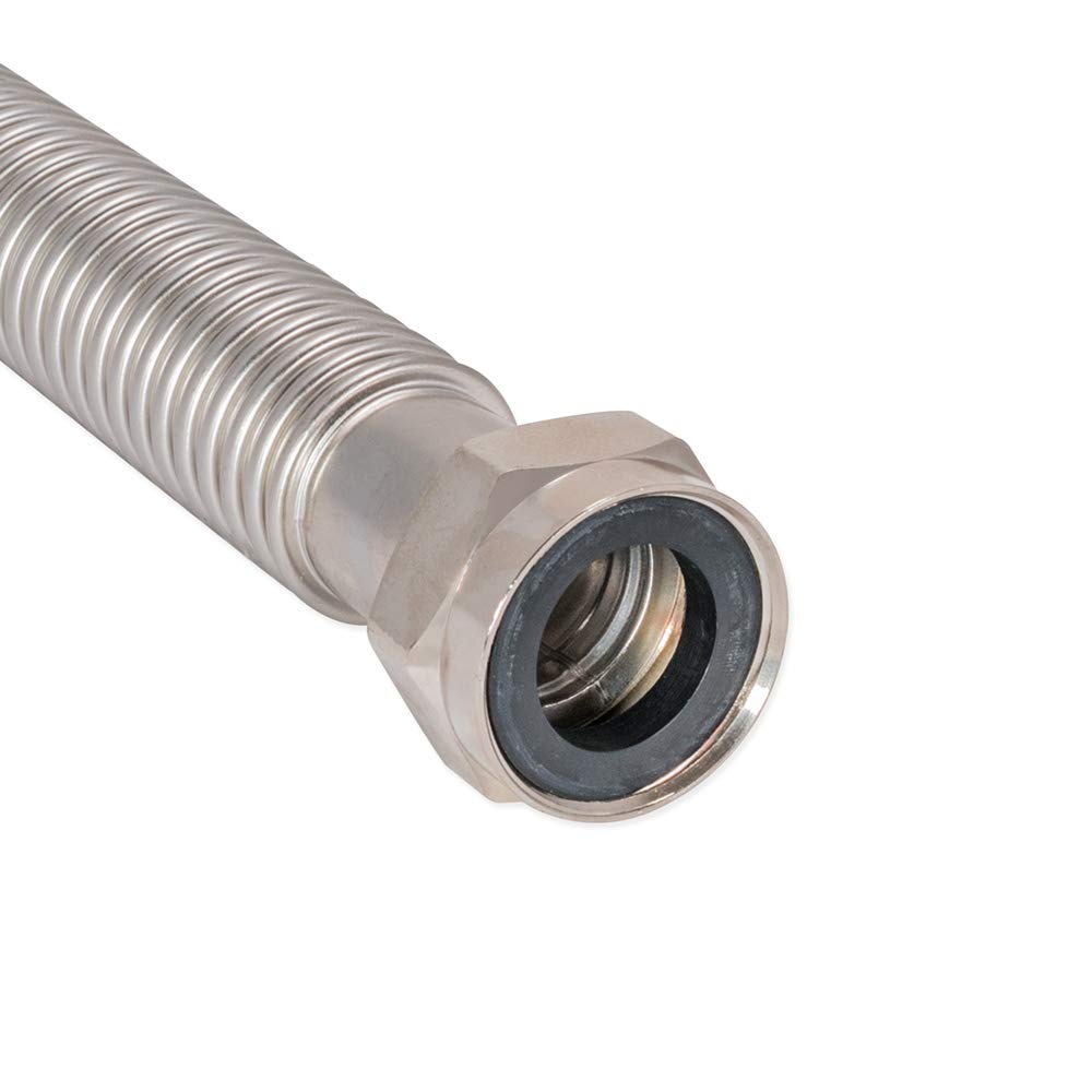 Eastman 24 Inch WaterFlex Water Heater Connector, 1-1/4 Inch FIP x 1-1/4 Inch FIP, Stainless Steel Corrugated Water Softener, 432124
