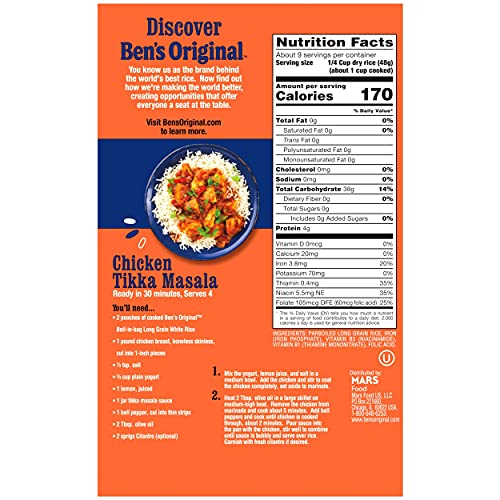 Ben's Original Enriched Parboiled Long Grain White Rice, Boil In Bag Rice, 15.8 Oz Box (Pack Of 12) #TOP1