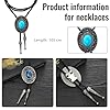 JYNXOR Bolo Krawatte, Bolo Tie Herren, Vintage Necktie Türkis Round Shape, Western Cowboy Weste Ovale Coole Retro Bola Tie, Kleidung Accessoire Leder Halskette Für Herren Damen,Für Cowboys,Hemd, Jacke #1
