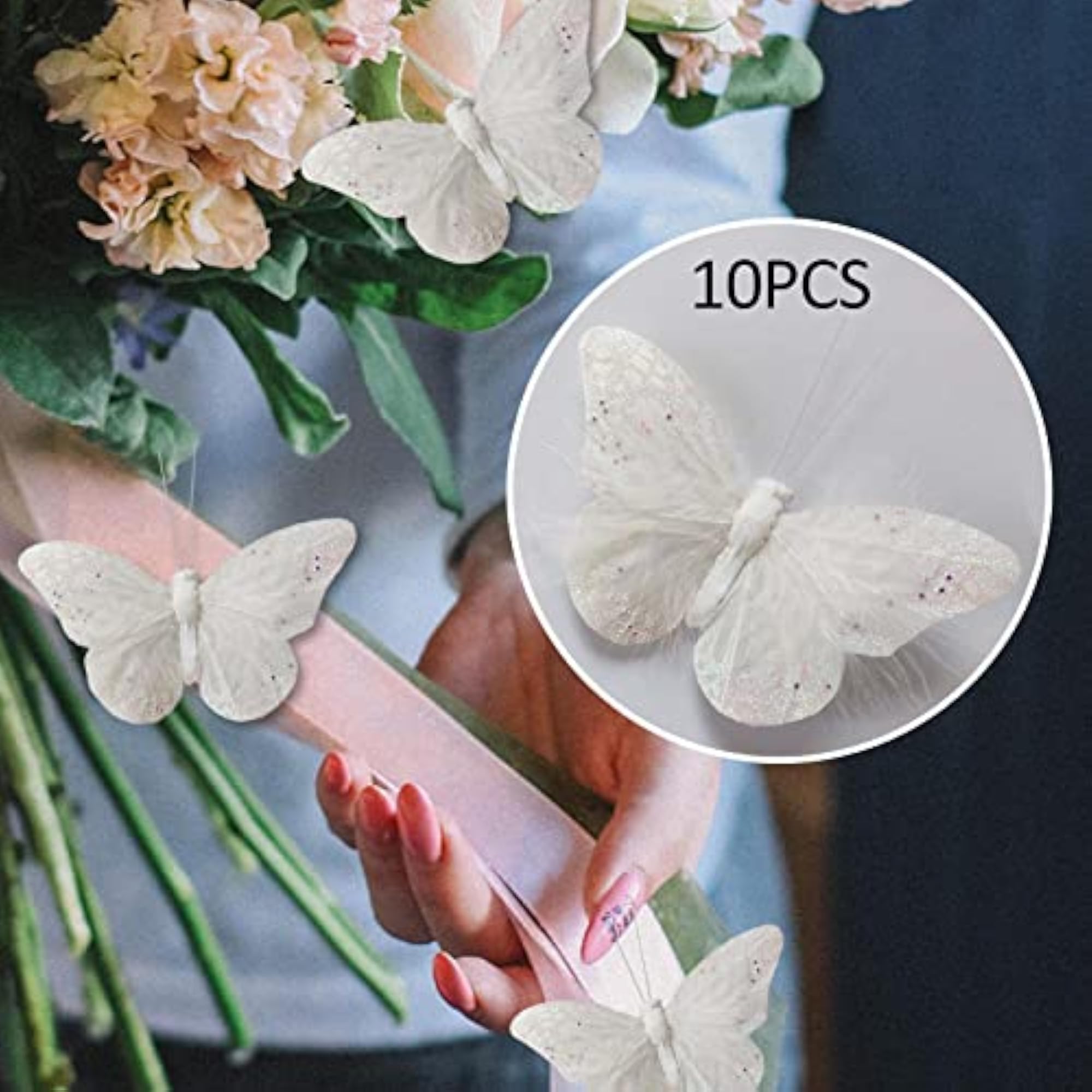 10x 3D Butterfly Decorations Feather Wall Decals