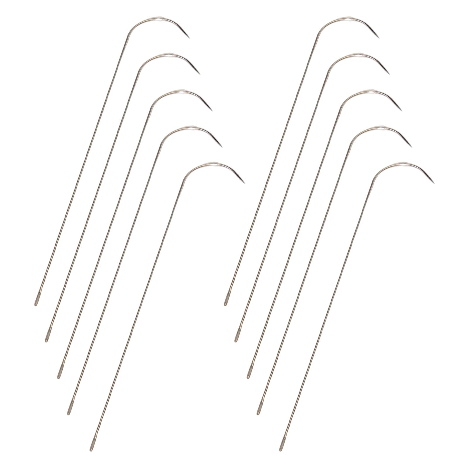 Errory 0.8Mm 10Pcs Upgraded Hook Tip Beading Needle For Tiny Beads Jewelry Making Smooth Threading Anti Slip Handle Alloy Jewelry Making Tools