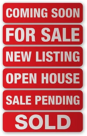 Red Real Estate Sign Riders | Set of 6 Aluminum Metal Signs With ...