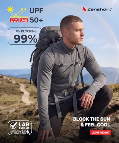 Image of ZENSHARK UPF 50+ Sunscreen Jacket for Men & Women | UV Protection Anti-Tan Jacket, Full Sleeve Quick-Dry Breathable | Lightweight Running, Cycling, Cricket, Trekking | S-3XL