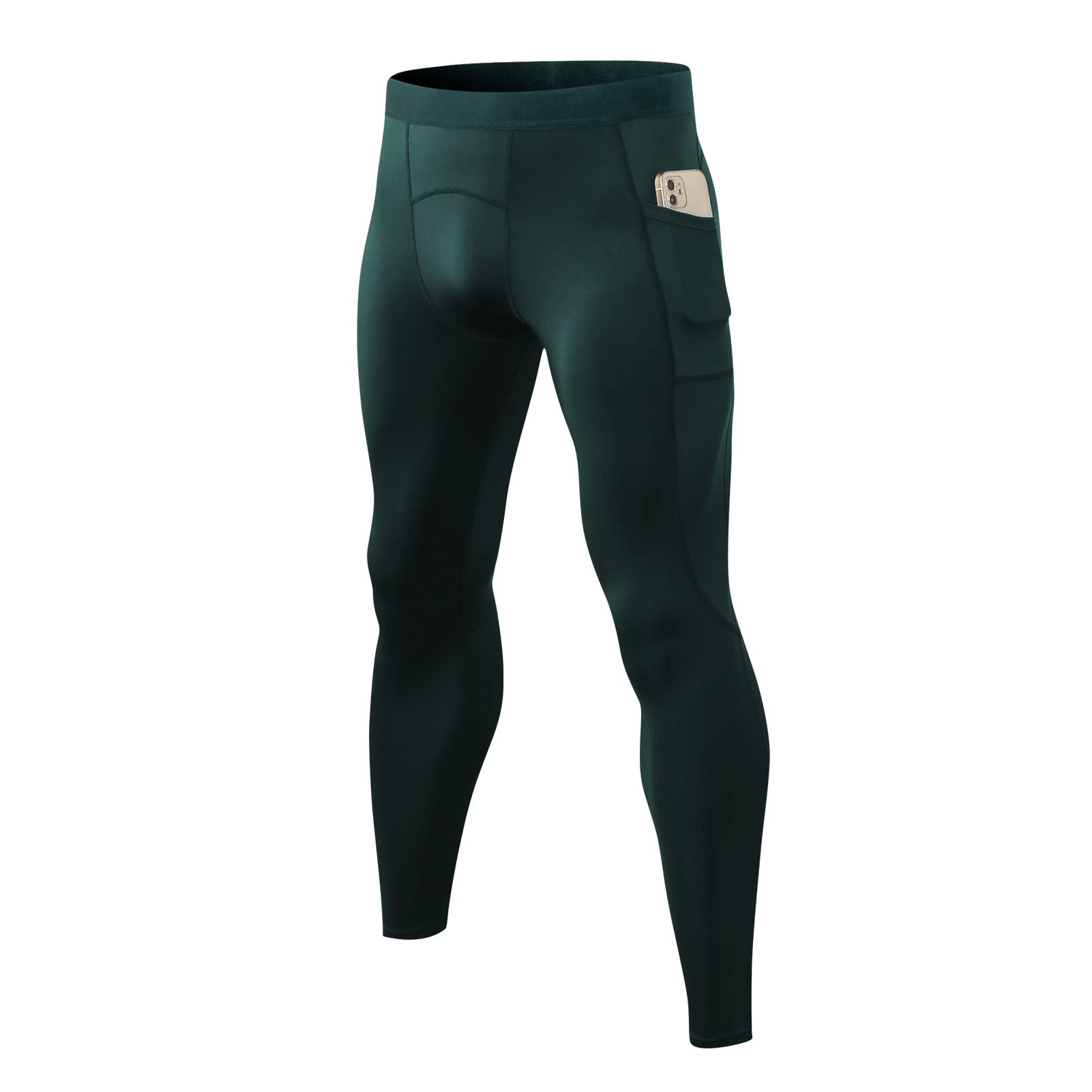 Men Sports Pants Elastic Waist Side Pockets Moisture-Wicking Stretchy Tights Running Weightlifting Athletic Leggings Huaishu-image-29