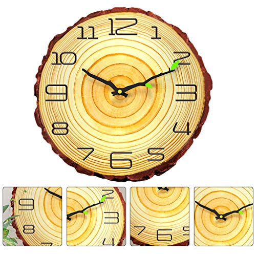 Winomo Digital Clocks Wall Clock Tree Branch Decorative Wood Grain Hanging Clock 12 Inches Kids Room Wall Décor For Living Room Hotel Home Decor #TOP5