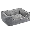 FEANDREA XXL Washable Dog Bed, Removable Cover, Cuddly Dog Sofa, Grey PGW12GG
